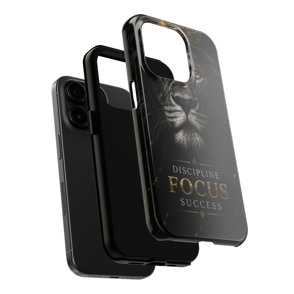 Lion 'Discipline Focus Success' Tough Phone Case