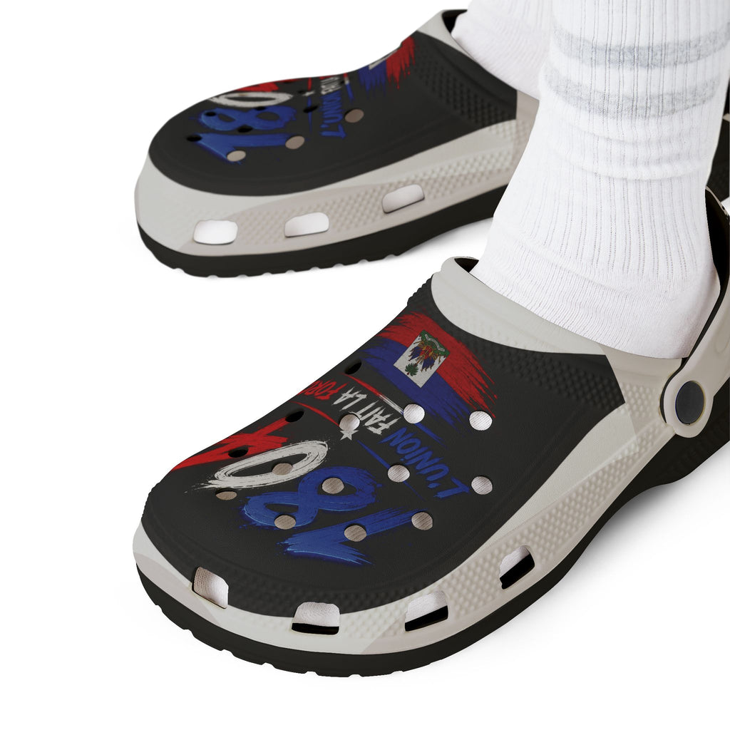Haitian Pride EVA Foam Clogs — “1804 L’Union Fait La Force”