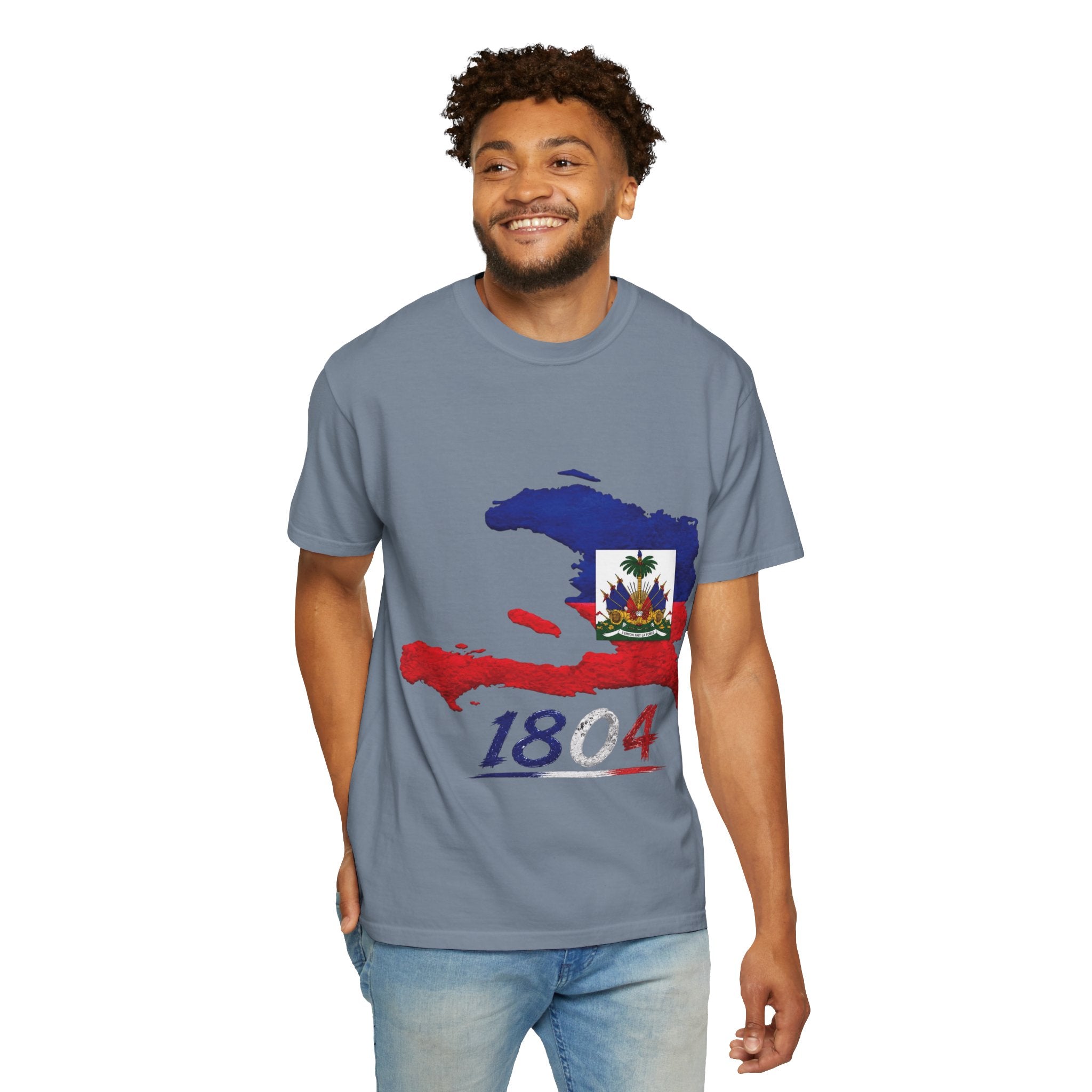 Haiti Map T-Shirt with 1804 Flag Design — Haitian Pride Tee