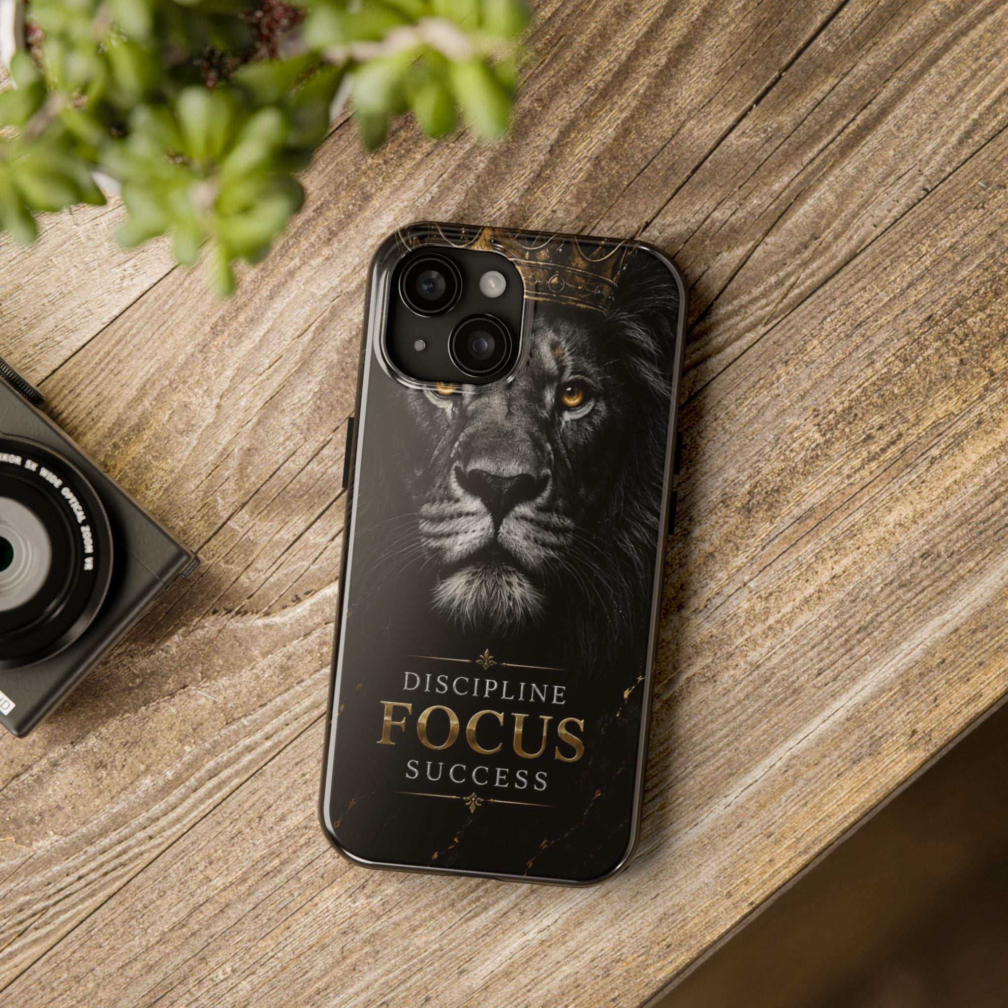 Lion 'Discipline Focus Success' Tough Phone Case