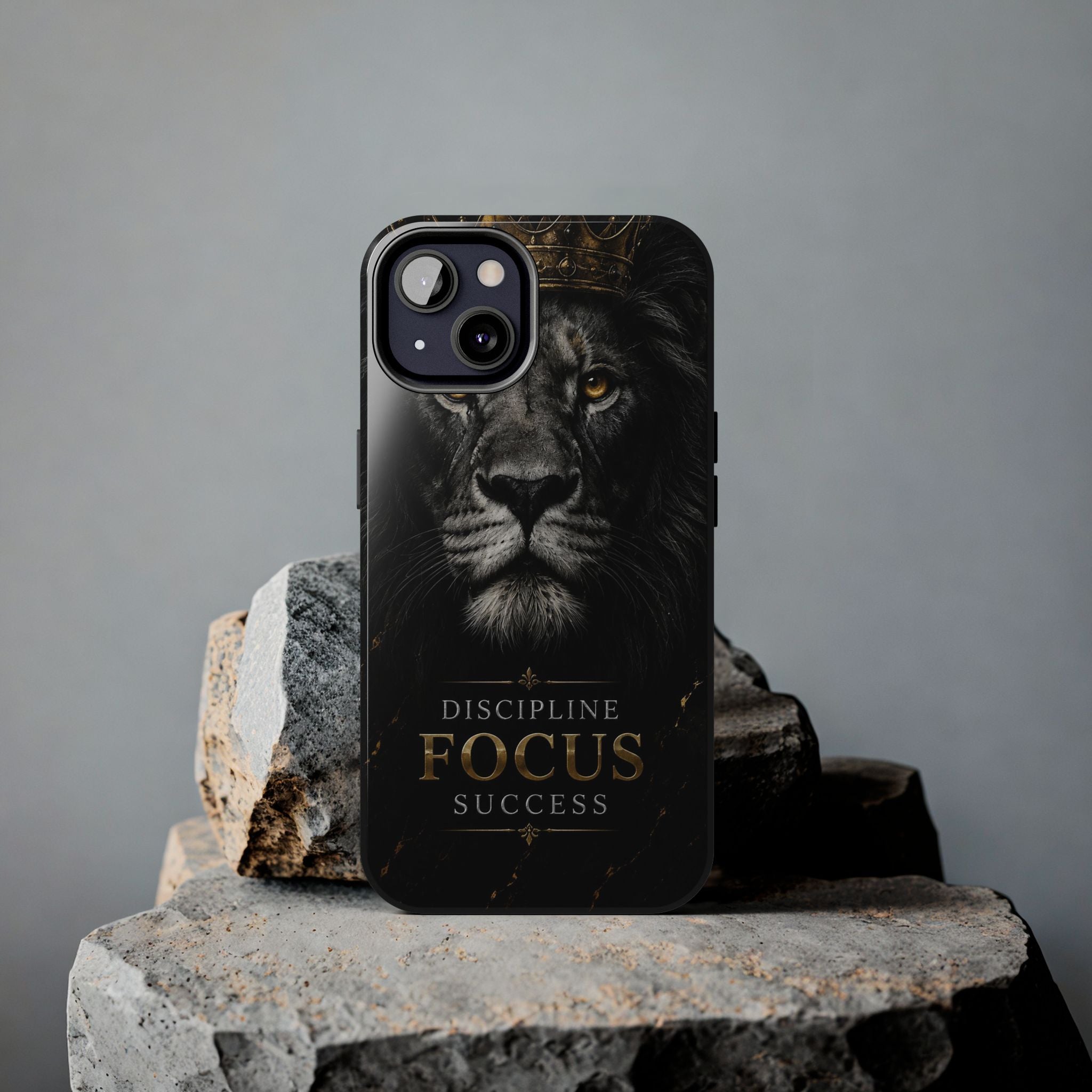 Lion 'Discipline Focus Success' Tough Phone Case