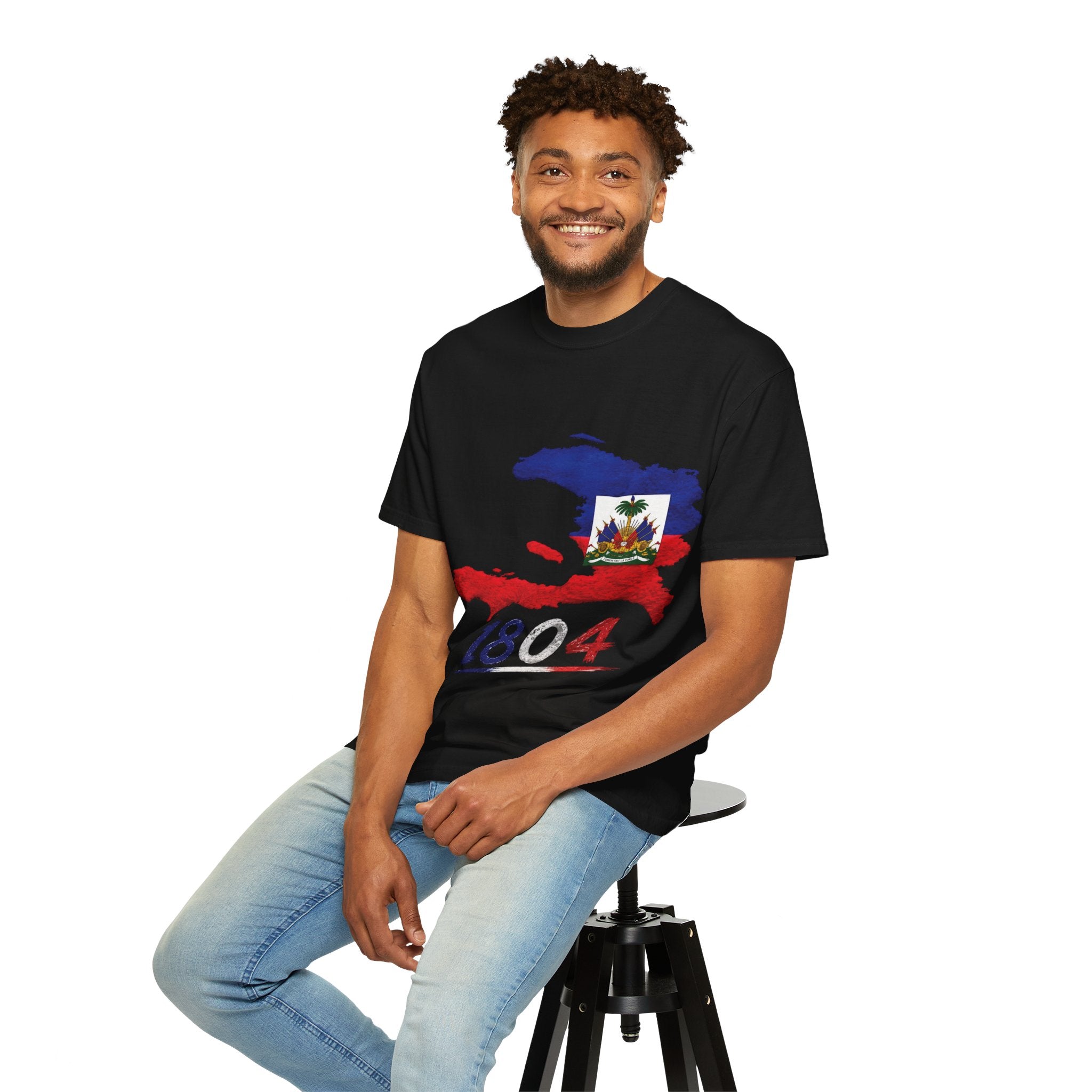 Haiti Map T-Shirt with 1804 Flag Design — Haitian Pride Tee