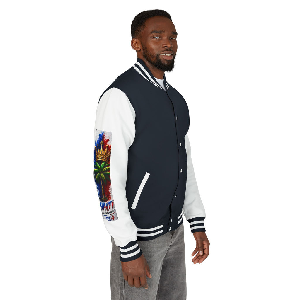 Letterman Jacket — Haiti Map & Flag 1804 Vintage Varsity Jacket