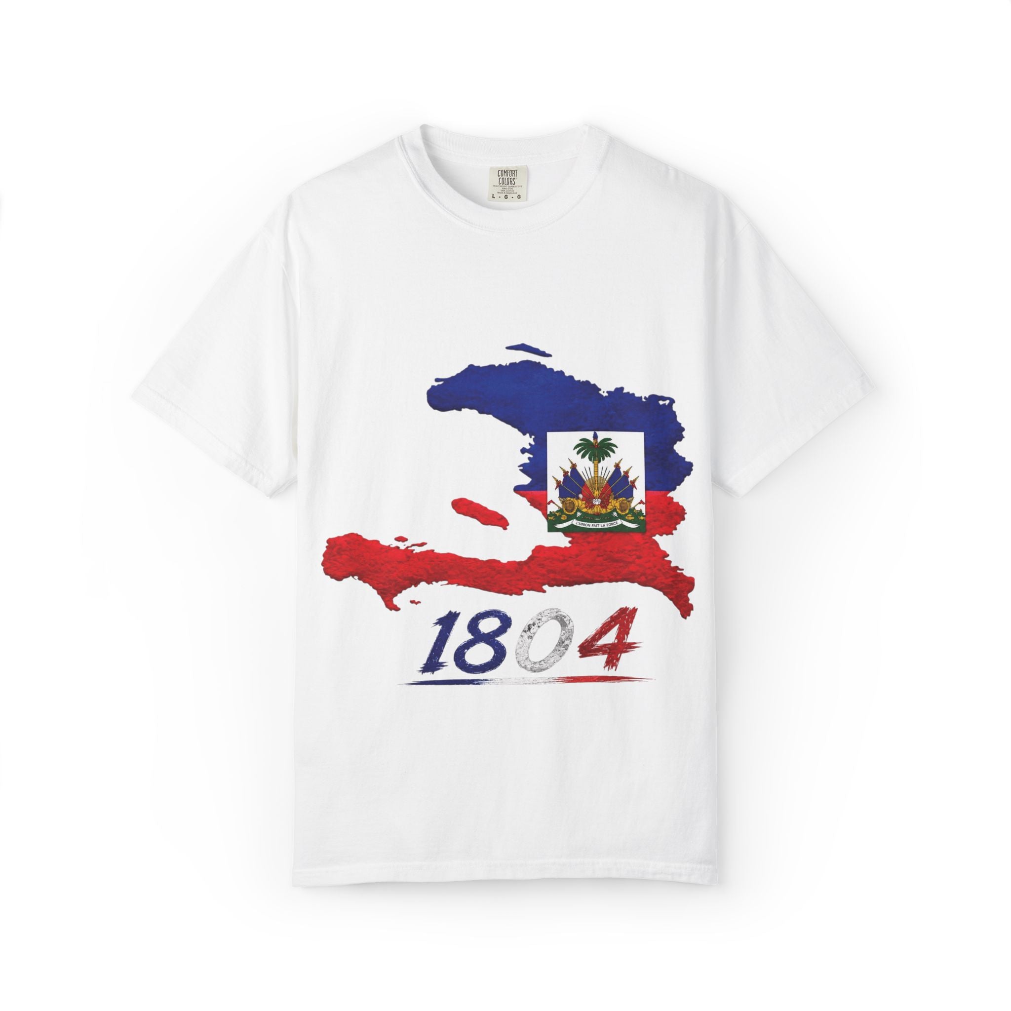 Haiti Map T-Shirt with 1804 Flag Design — Haitian Pride Tee