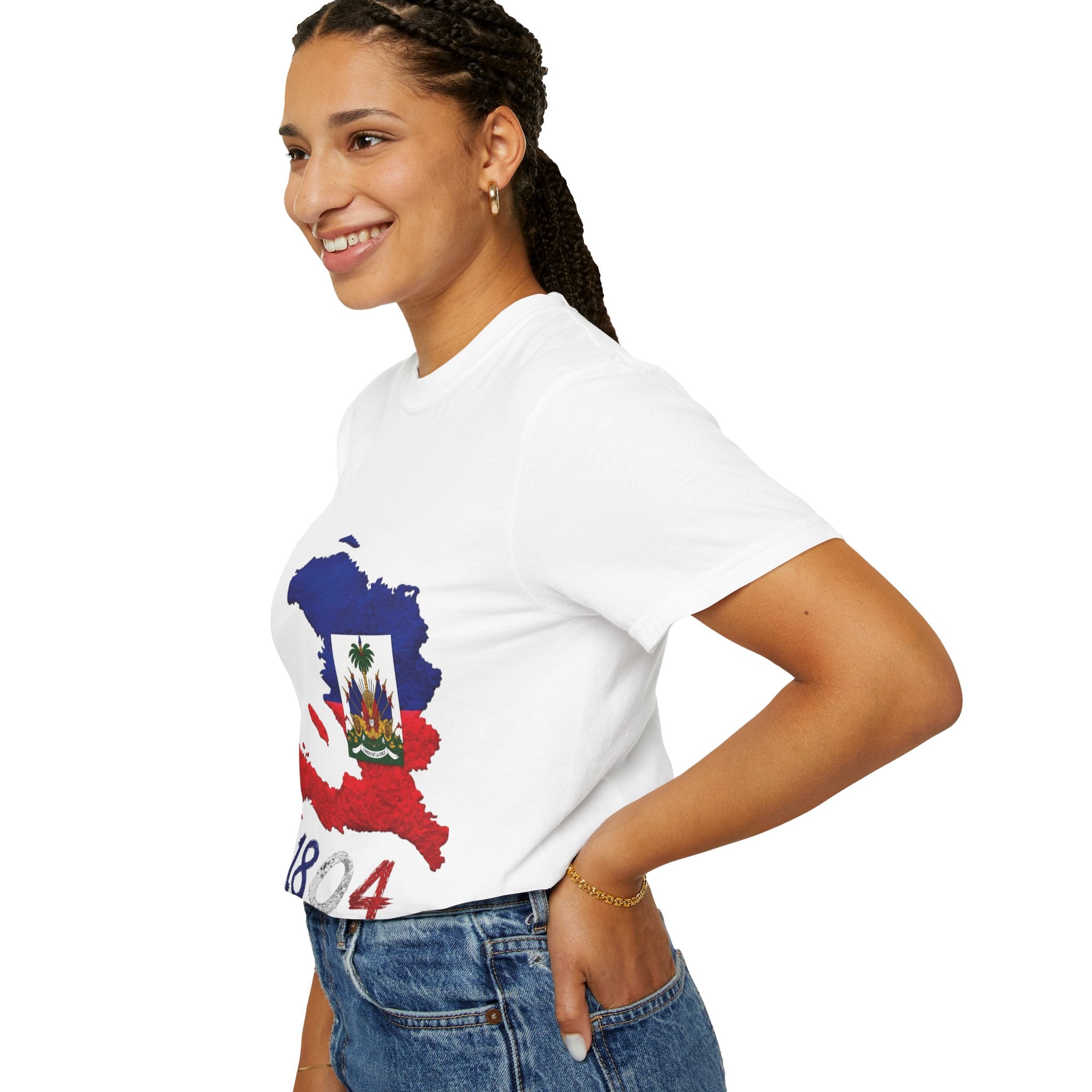Haiti Map T-Shirt with 1804 Flag Design — Haitian Pride Tee