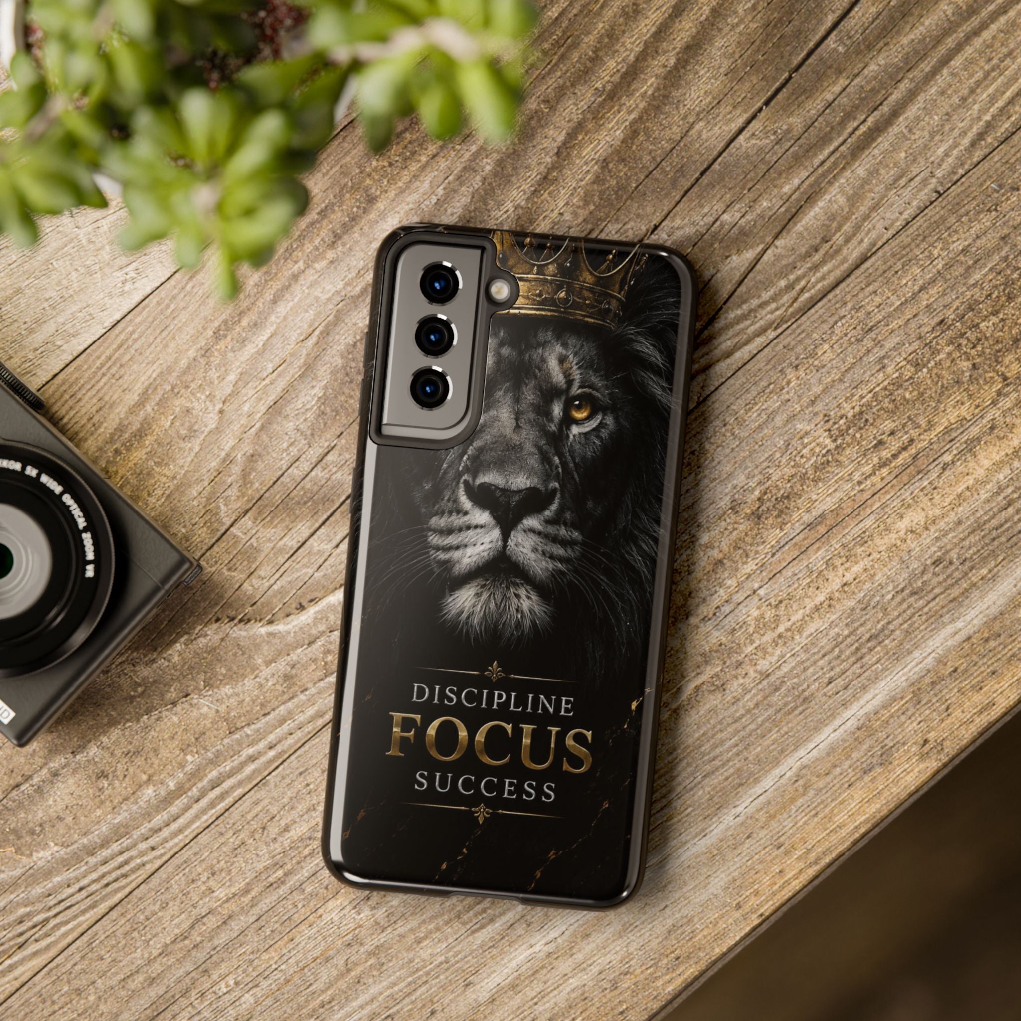 Lion 'Discipline Focus Success' Tough Phone Case