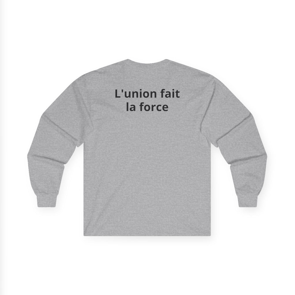 Haiti 1804 Long Sleeve Tee — "L'union fait la force" Flag Tribute Shirt