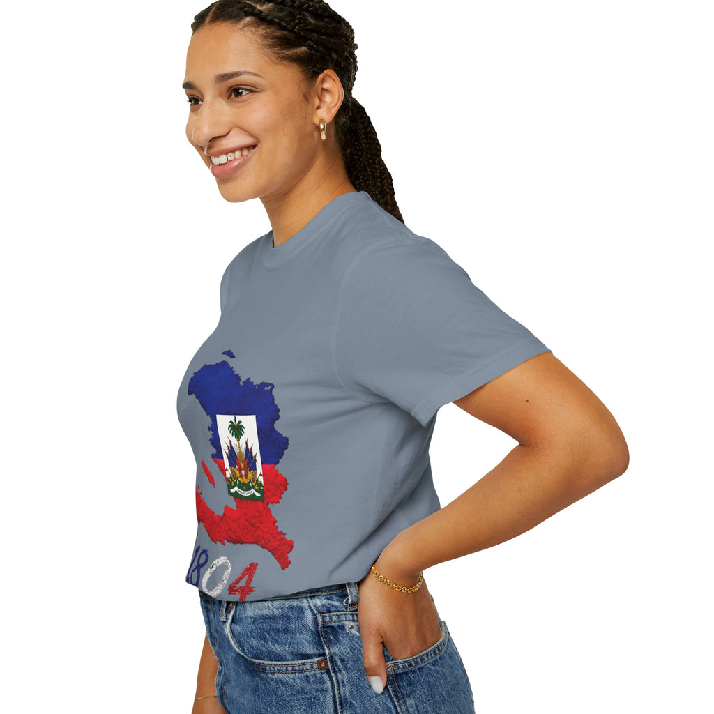 Haiti Map T-Shirt with 1804 Flag Design — Haitian Pride Tee