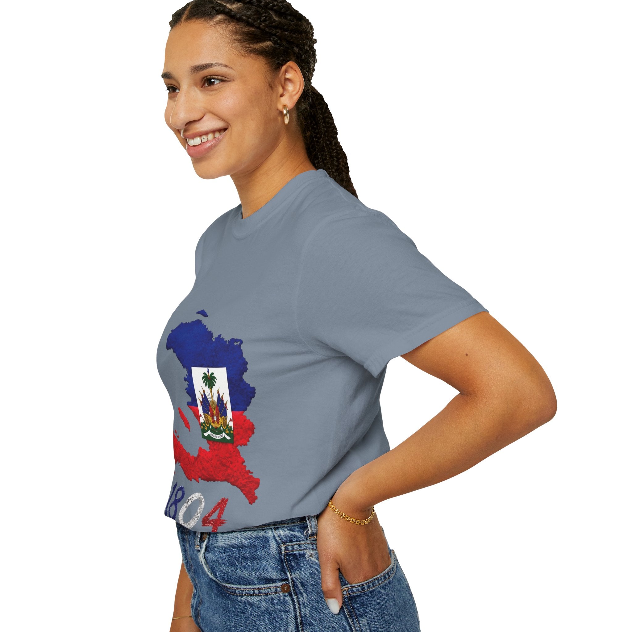 Haiti Map T-Shirt with 1804 Flag Design — Haitian Pride Tee