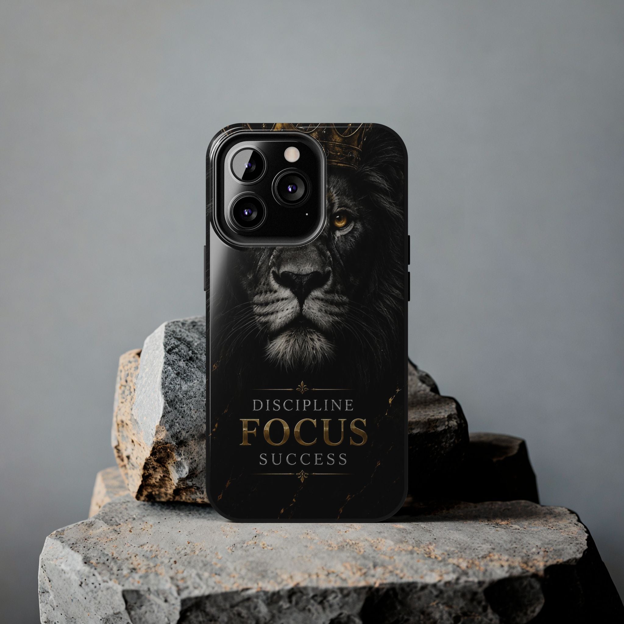 Lion 'Discipline Focus Success' Tough Phone Case