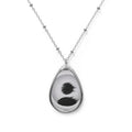 Sterling Silver Oval Photo Pendant Necklace – Personalized Tear-Drop Locket