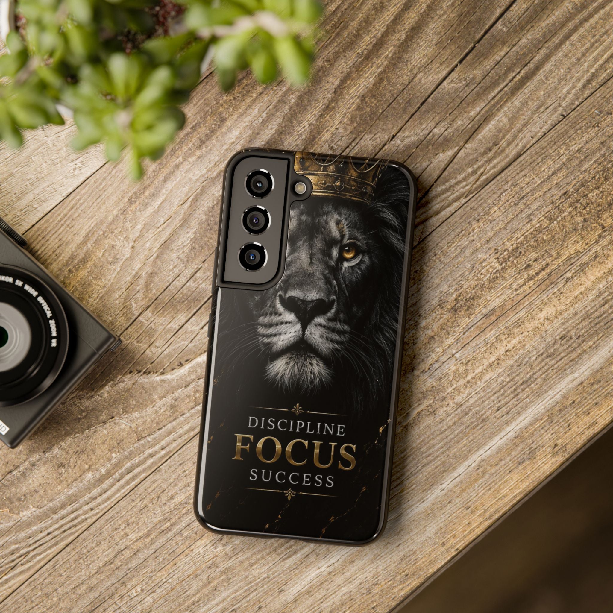 Lion 'Discipline Focus Success' Tough Phone Case