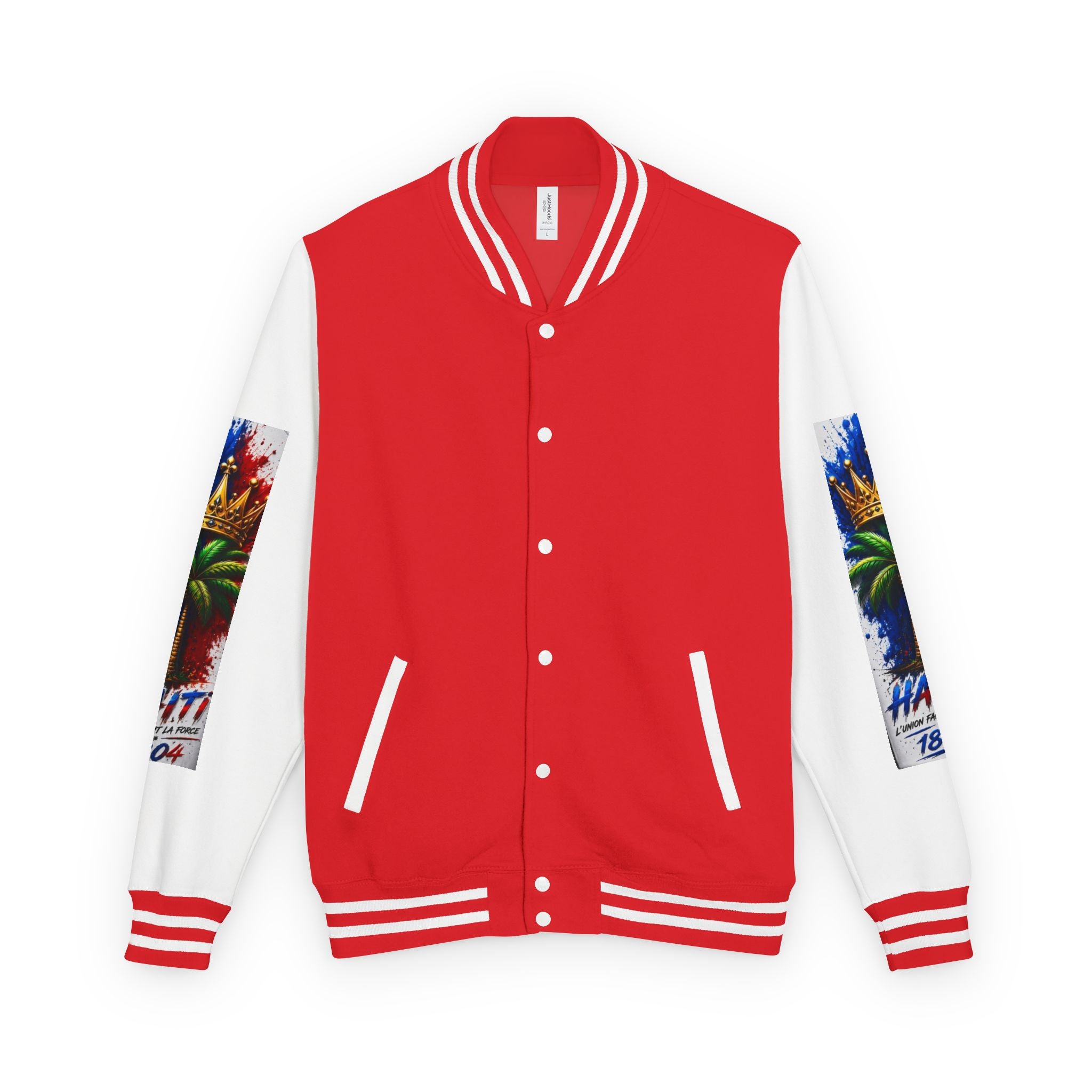 Letterman Jacket — Haiti Map & Flag 1804 Vintage Varsity Jacket