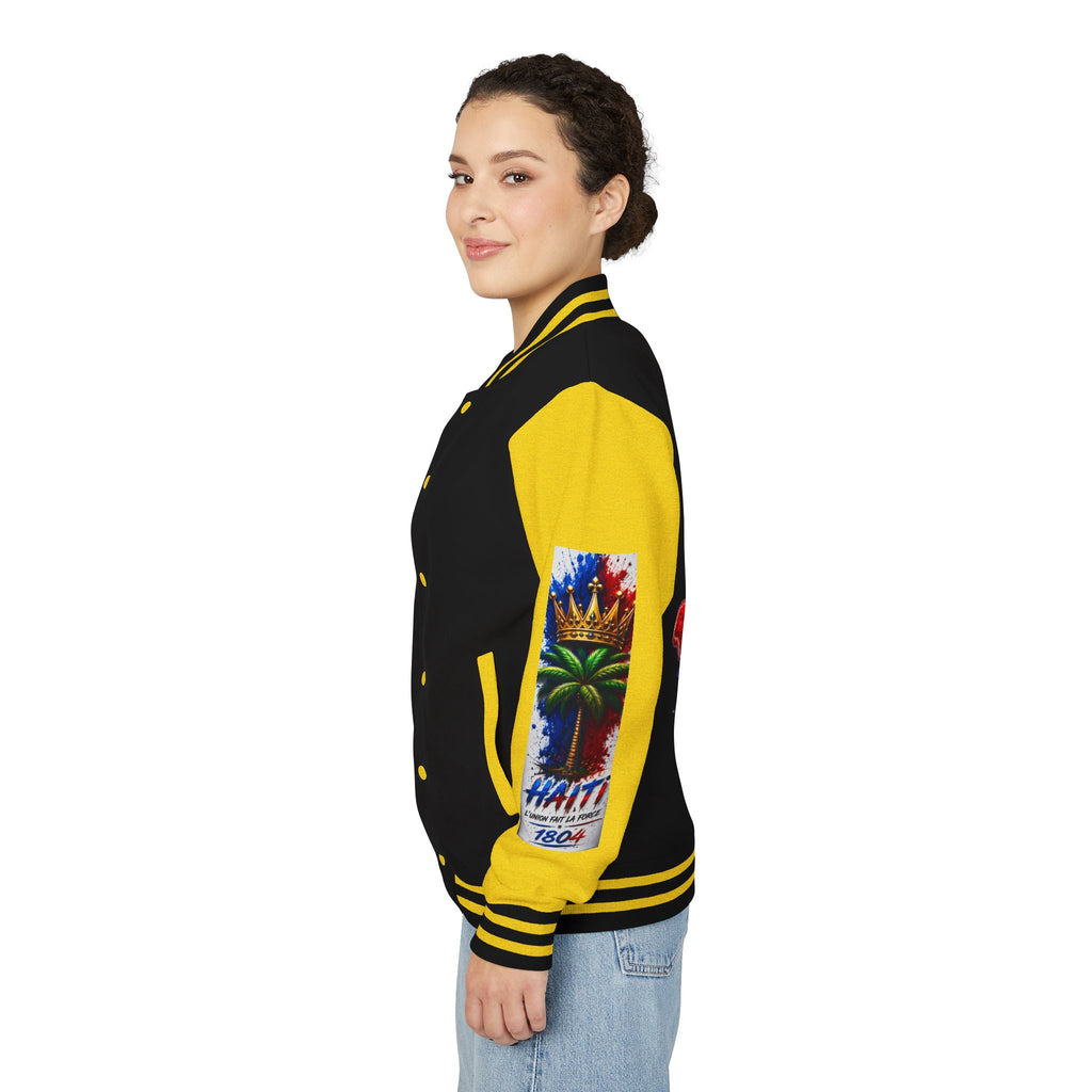 Letterman Jacket — Haiti Map & Flag 1804 Vintage Varsity Jacket