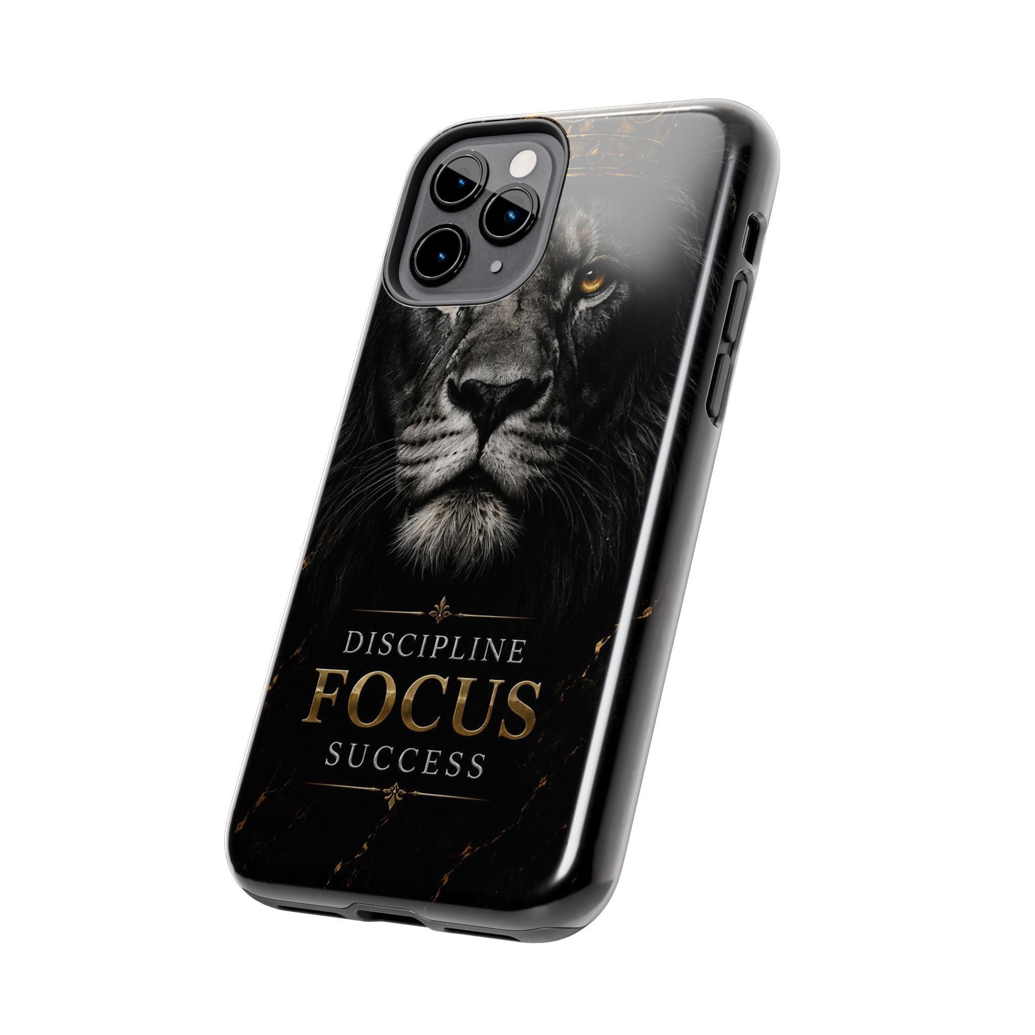 Lion 'Discipline Focus Success' Tough Phone Case