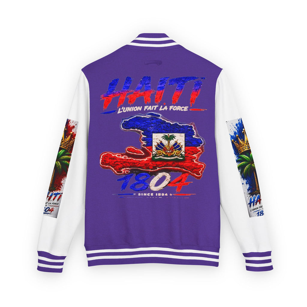 Letterman Jacket — Haiti Map & Flag 1804 Vintage Varsity Jacket
