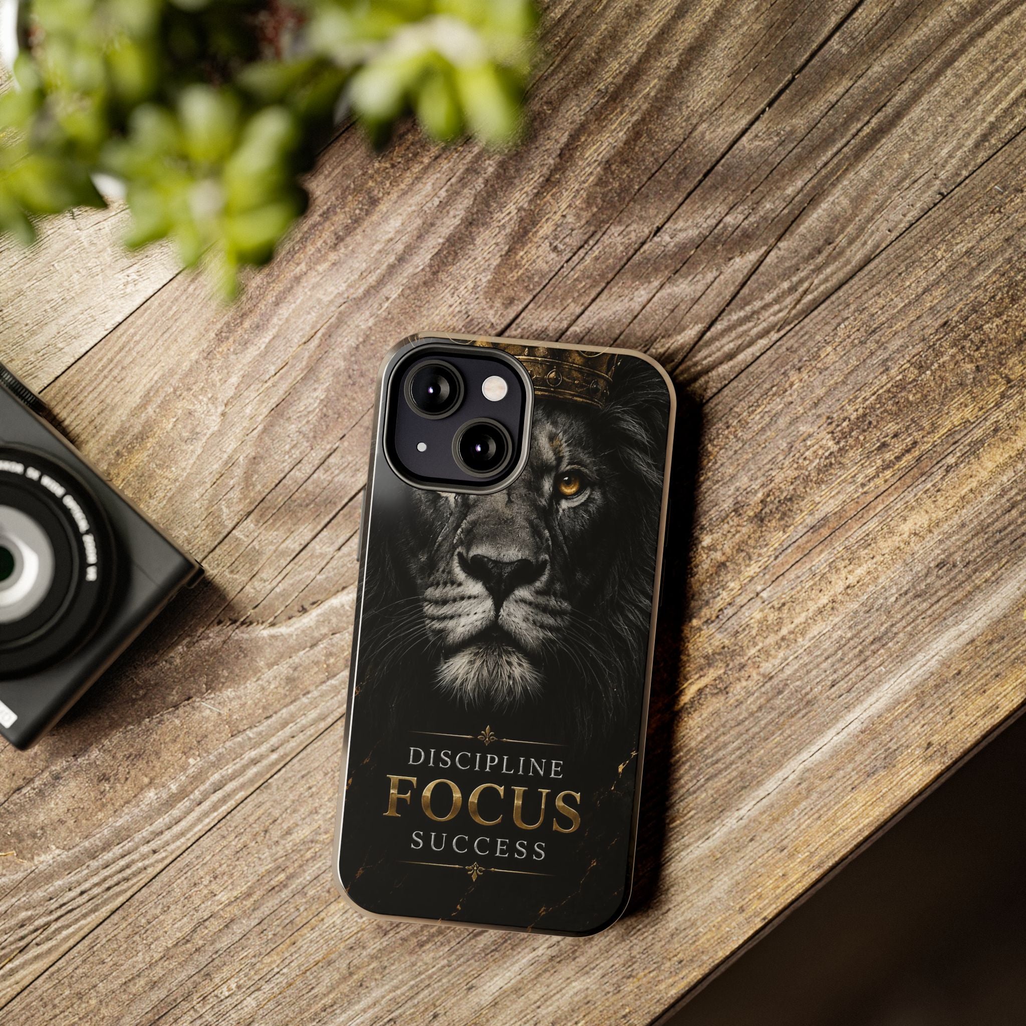 Lion 'Discipline Focus Success' Tough Phone Case