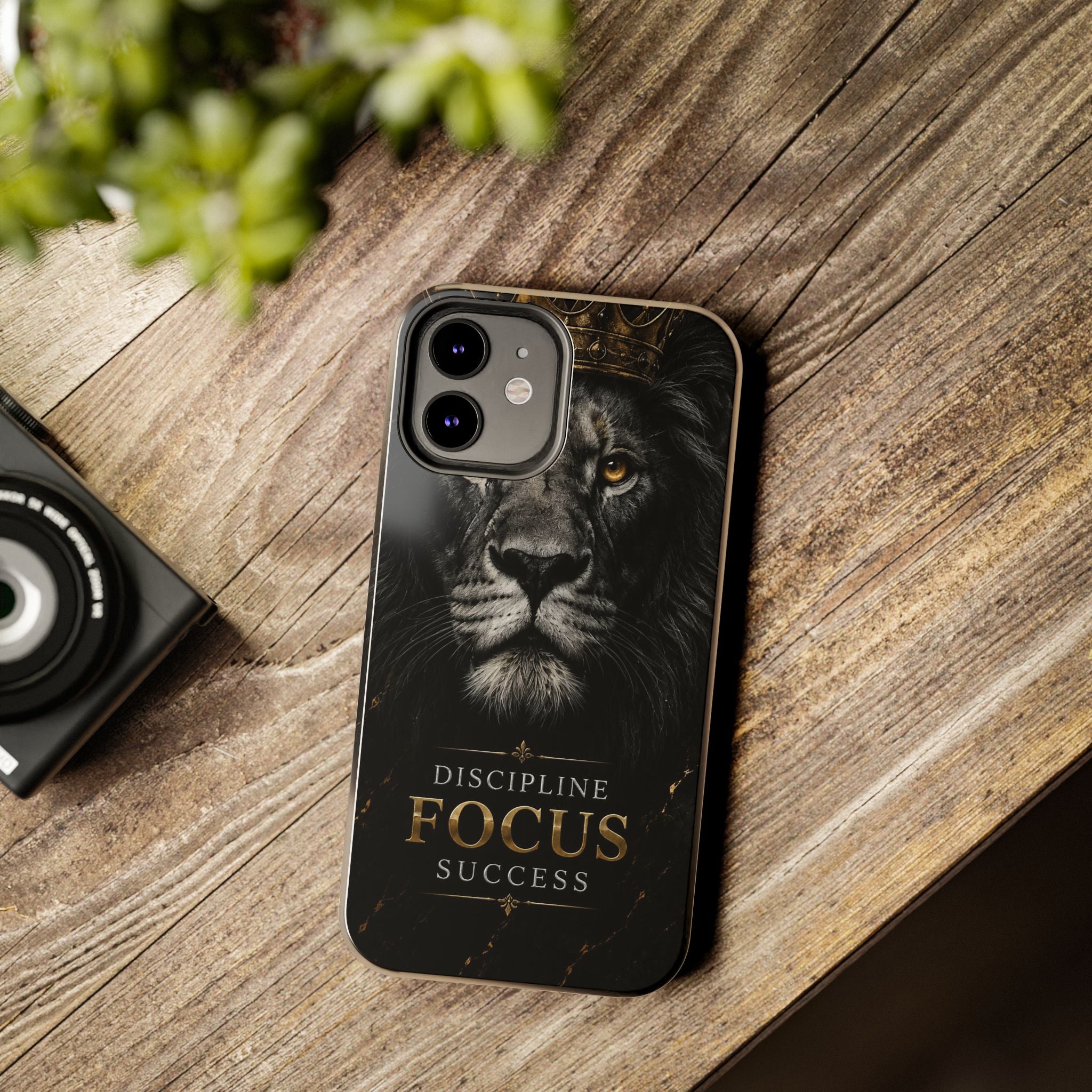 Lion 'Discipline Focus Success' Tough Phone Case