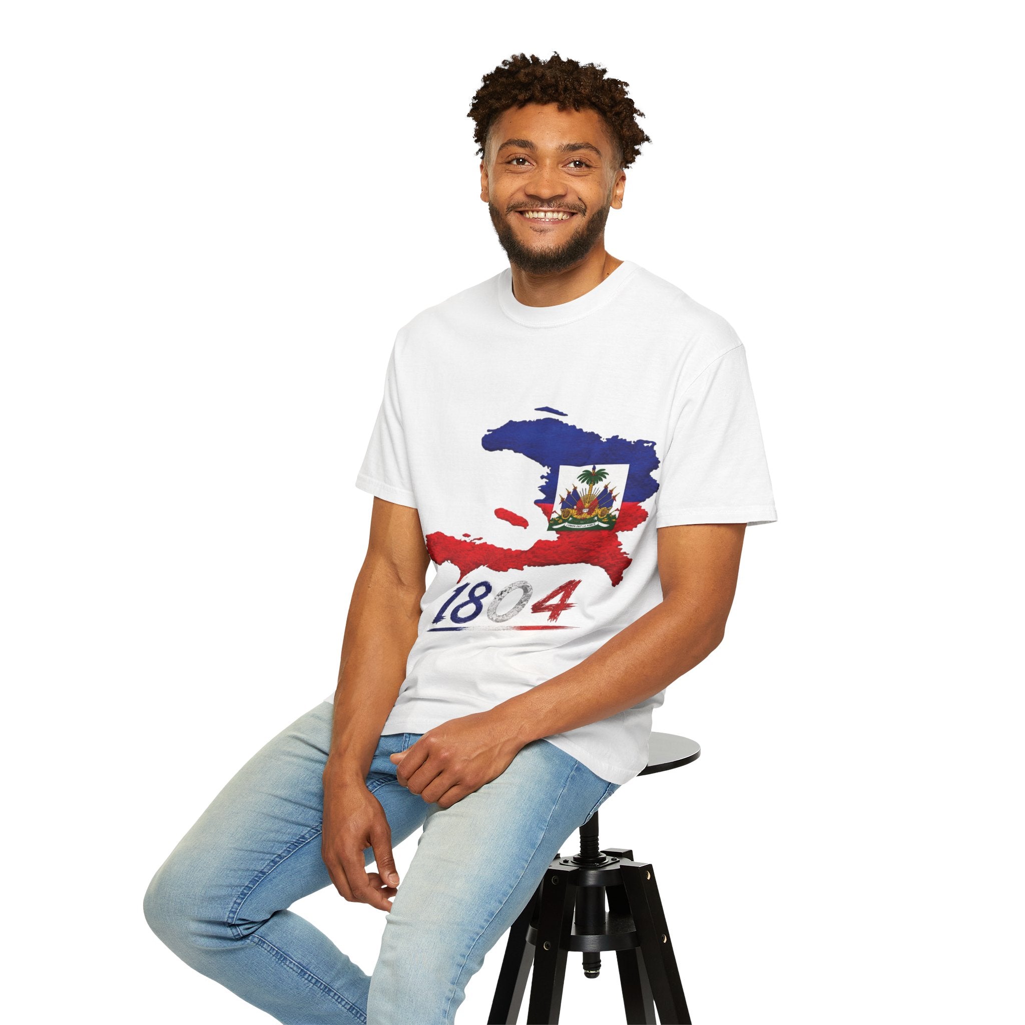 Haiti Map T-Shirt with 1804 Flag Design — Haitian Pride Tee