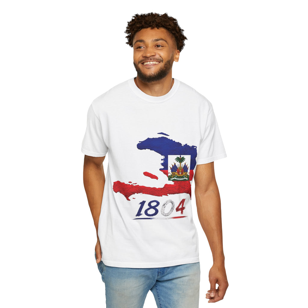 Haiti Map T-Shirt with 1804 Flag Design — Haitian Pride Tee