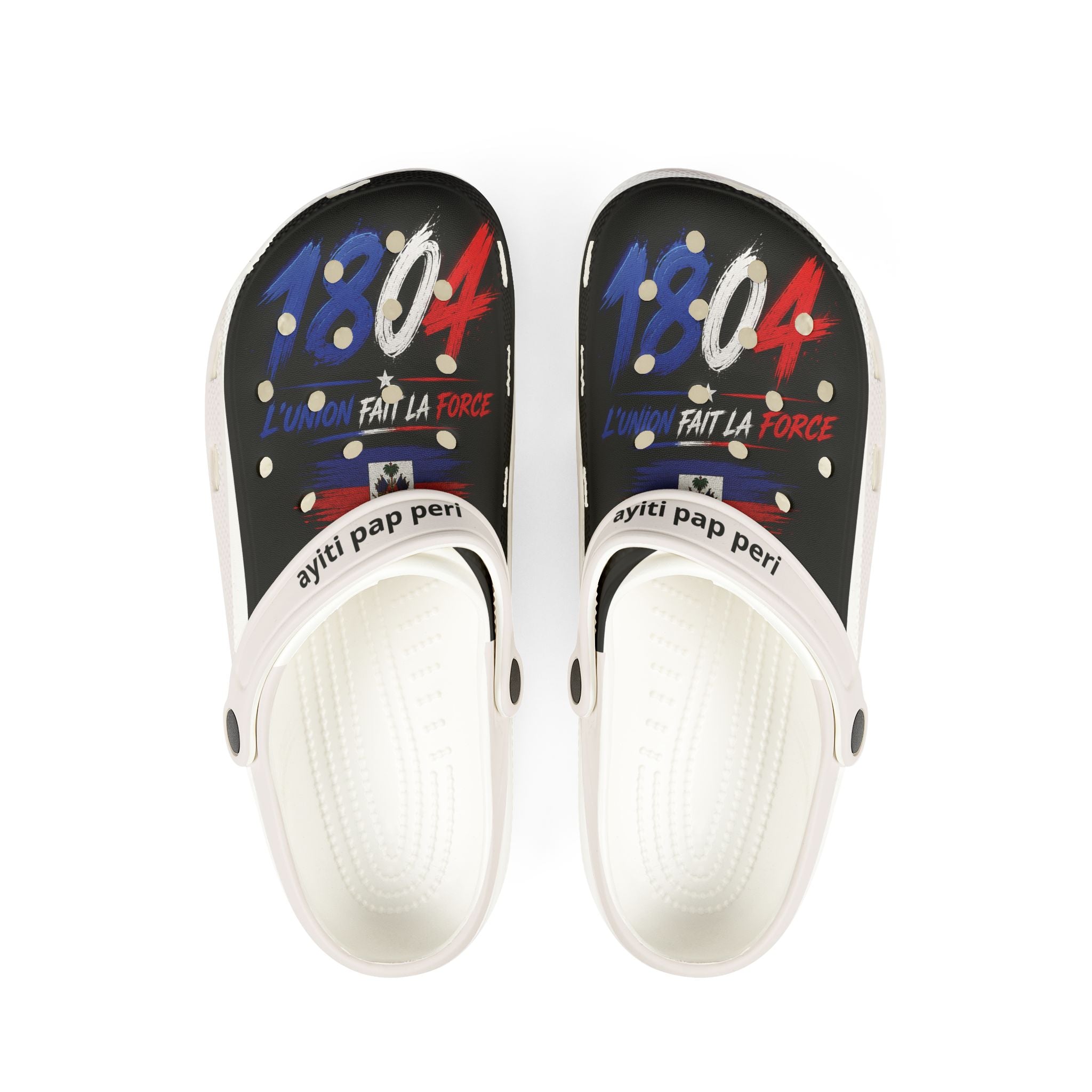 Haitian Pride EVA Foam Clogs — “1804 L’Union Fait La Force”