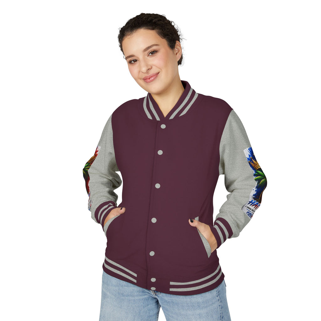 Letterman Jacket — Haiti Map & Flag 1804 Vintage Varsity Jacket