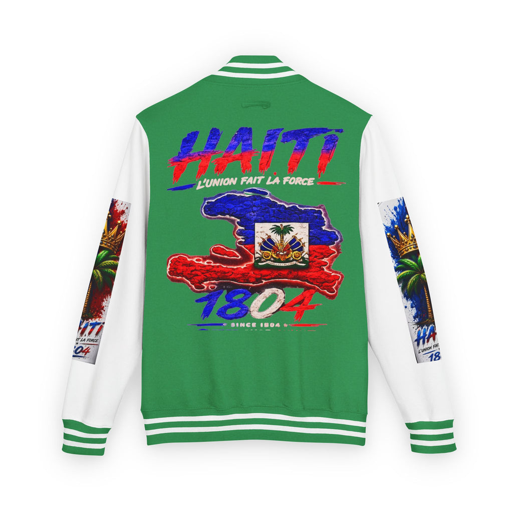 Letterman Jacket — Haiti Map & Flag 1804 Vintage Varsity Jacket