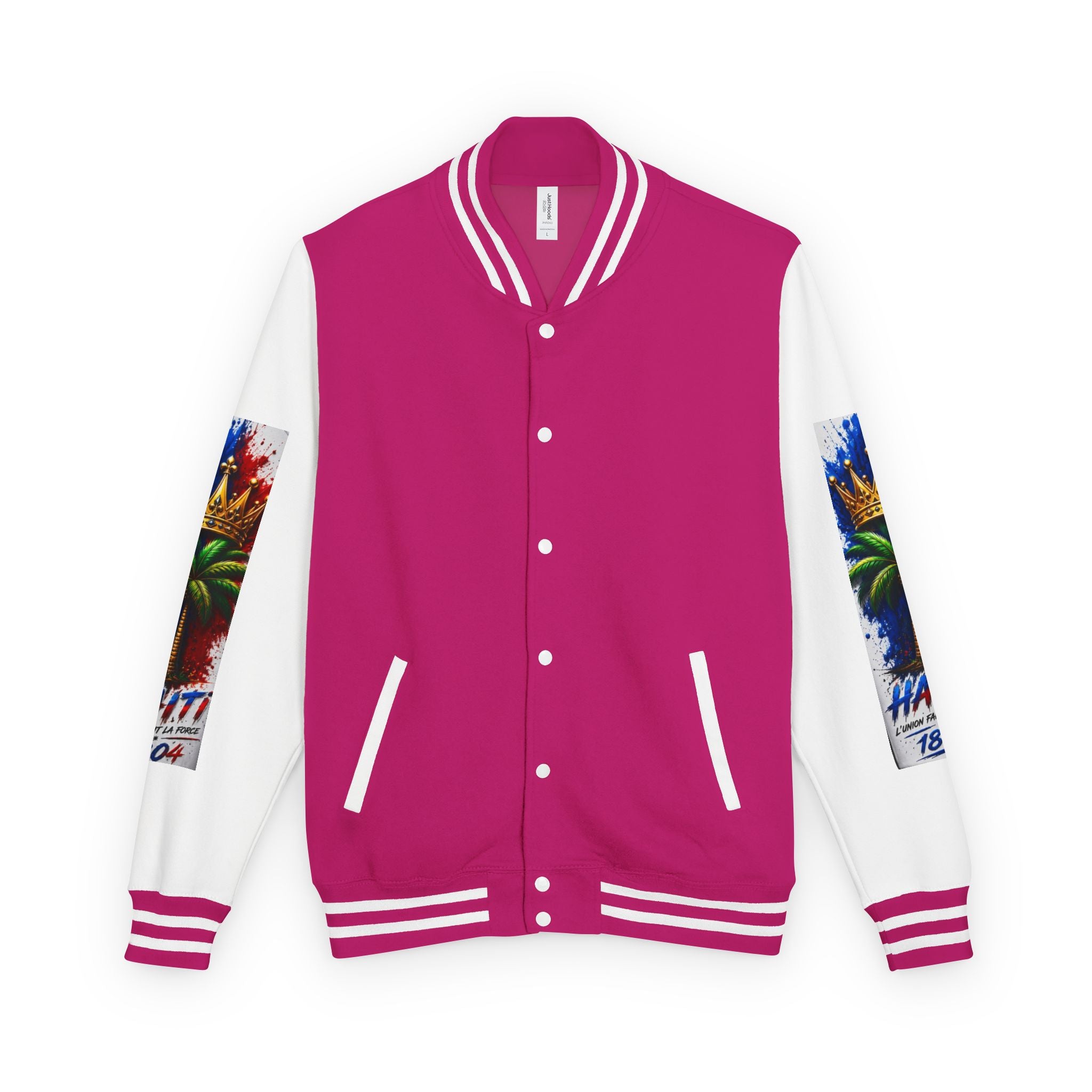 Letterman Jacket — Haiti Map & Flag 1804 Vintage Varsity Jacket