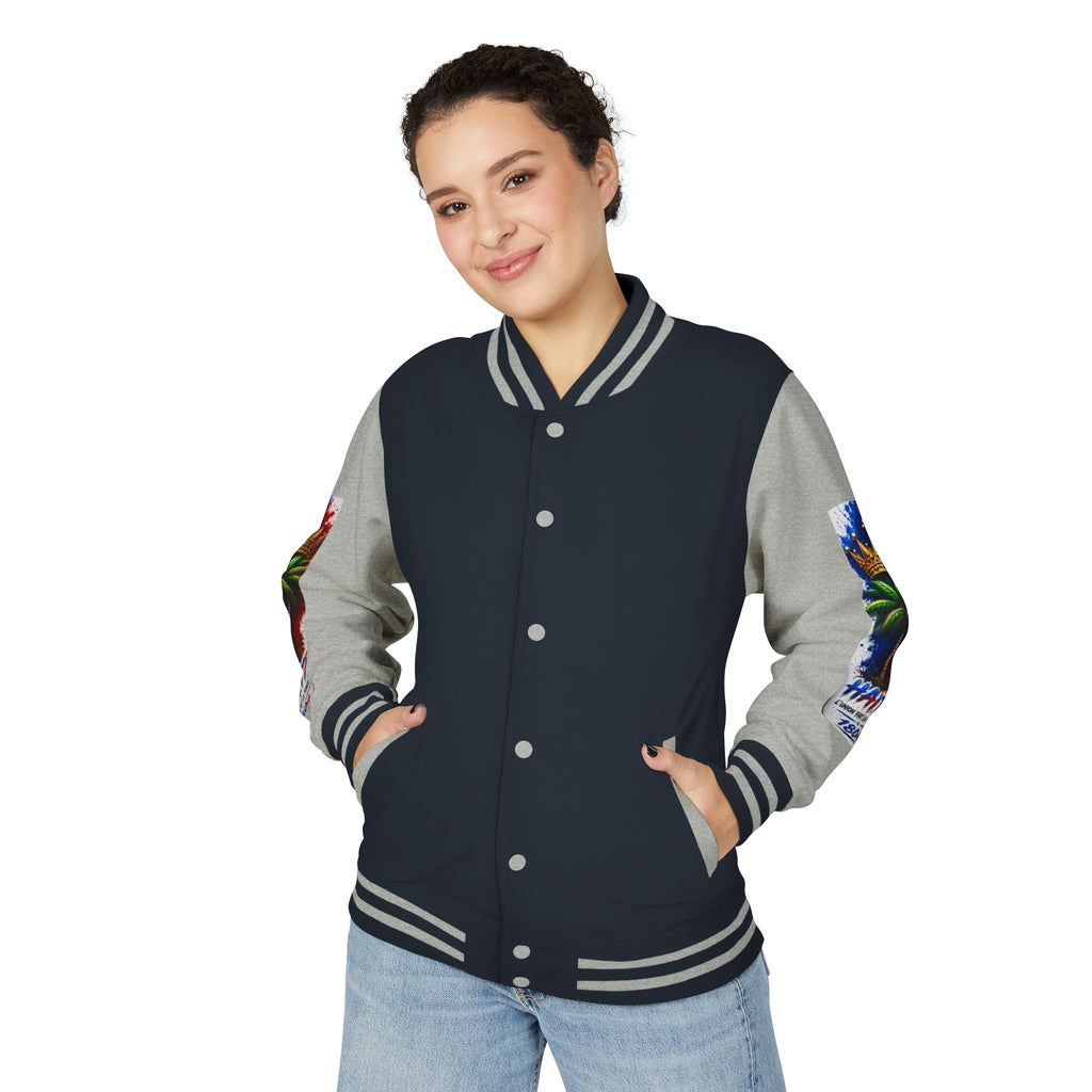 Letterman Jacket — Haiti Map & Flag 1804 Vintage Varsity Jacket