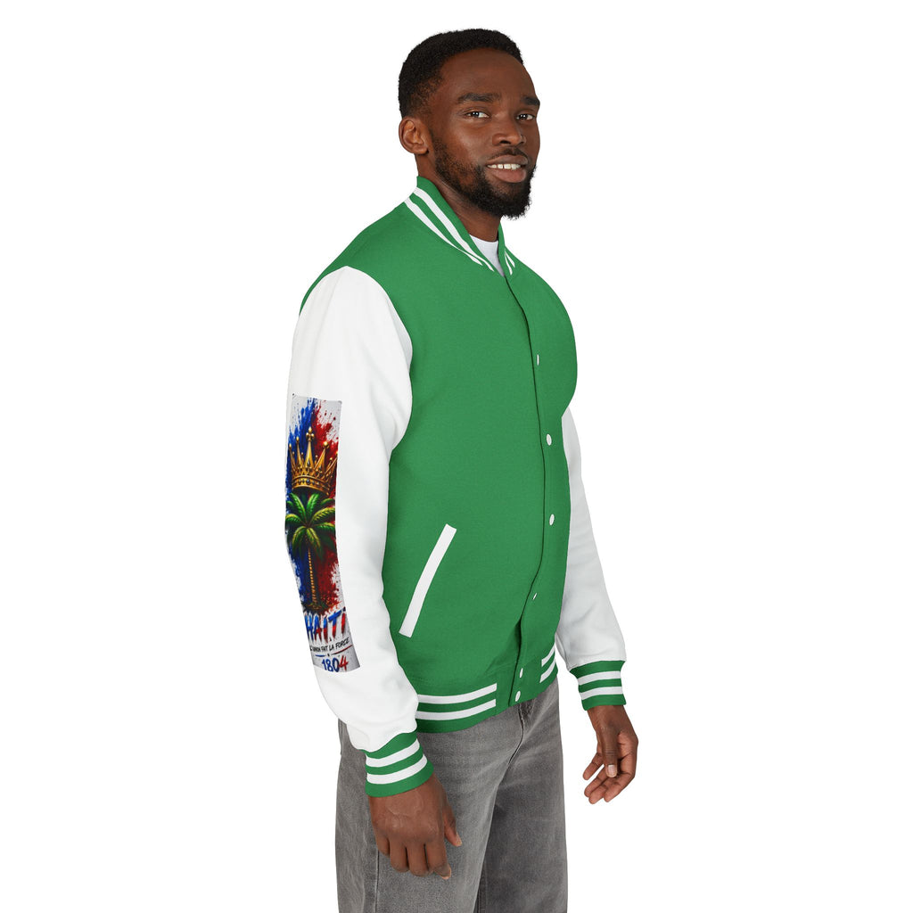 Letterman Jacket — Haiti Map & Flag 1804 Vintage Varsity Jacket