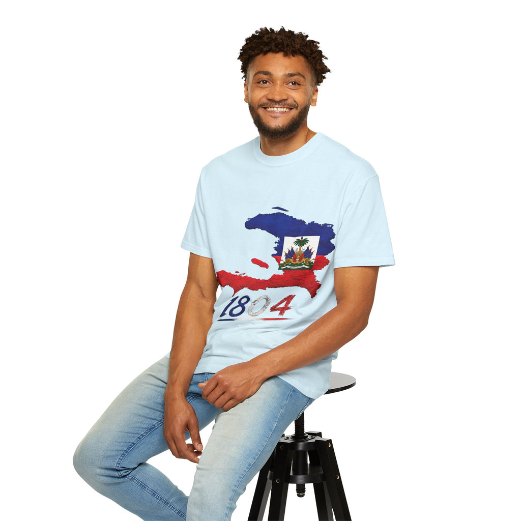 Haiti Map T-Shirt with 1804 Flag Design — Haitian Pride Tee