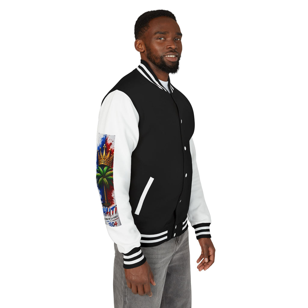 Letterman Jacket — Haiti Map & Flag 1804 Vintage Varsity Jacket