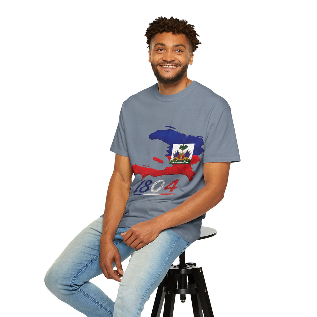 Haiti Map T-Shirt with 1804 Flag Design — Haitian Pride Tee