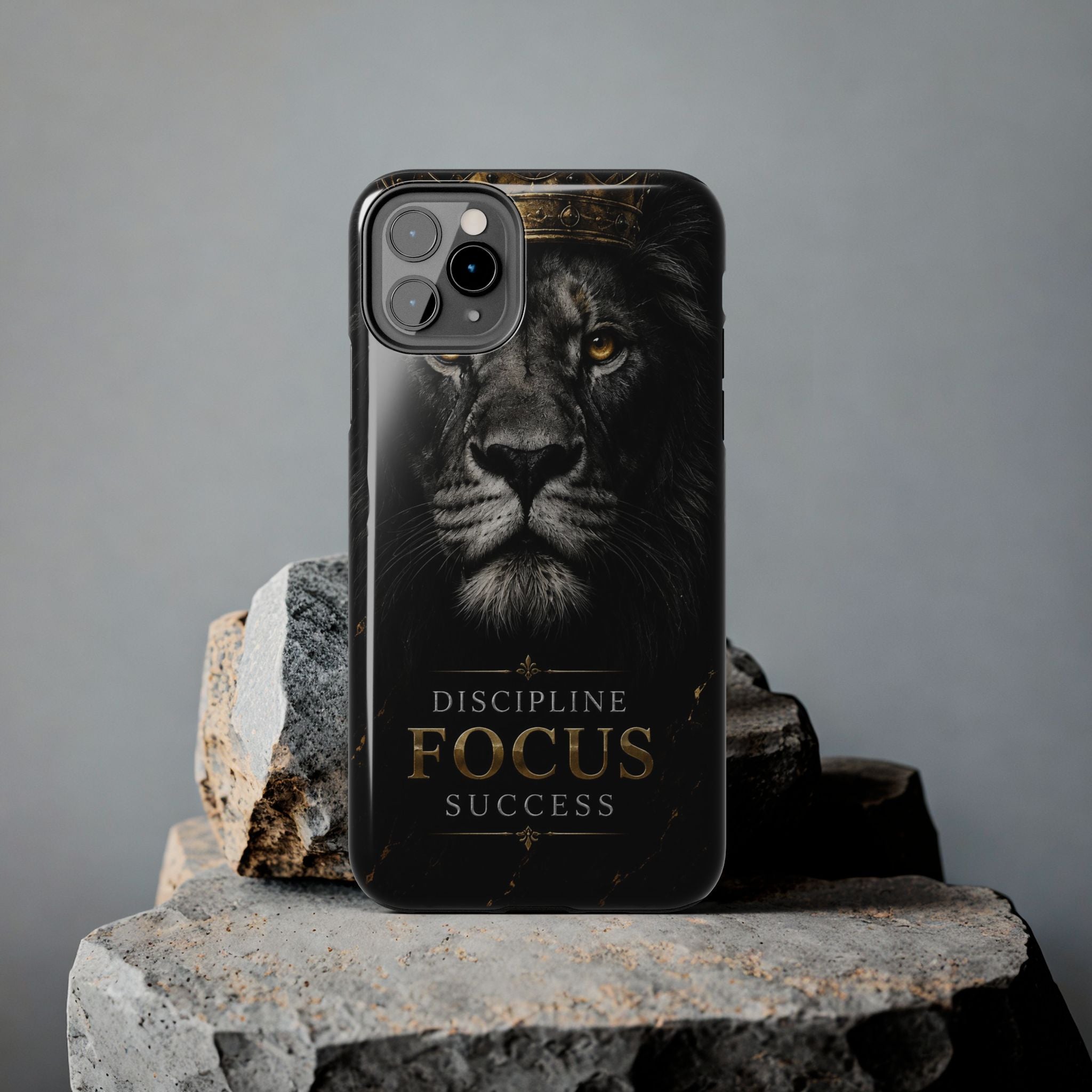 Lion 'Discipline Focus Success' Tough Phone Case