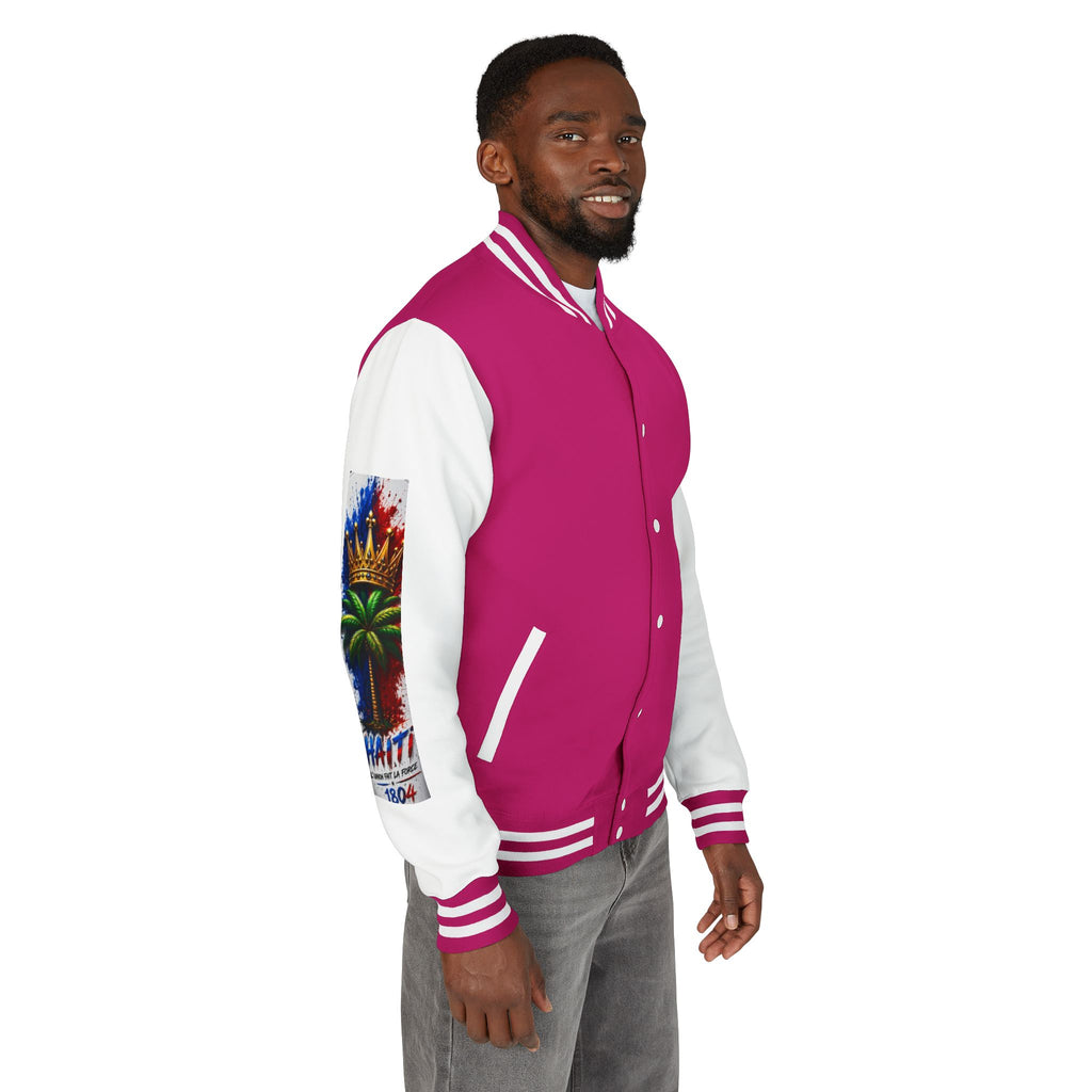 Letterman Jacket — Haiti Map & Flag 1804 Vintage Varsity Jacket
