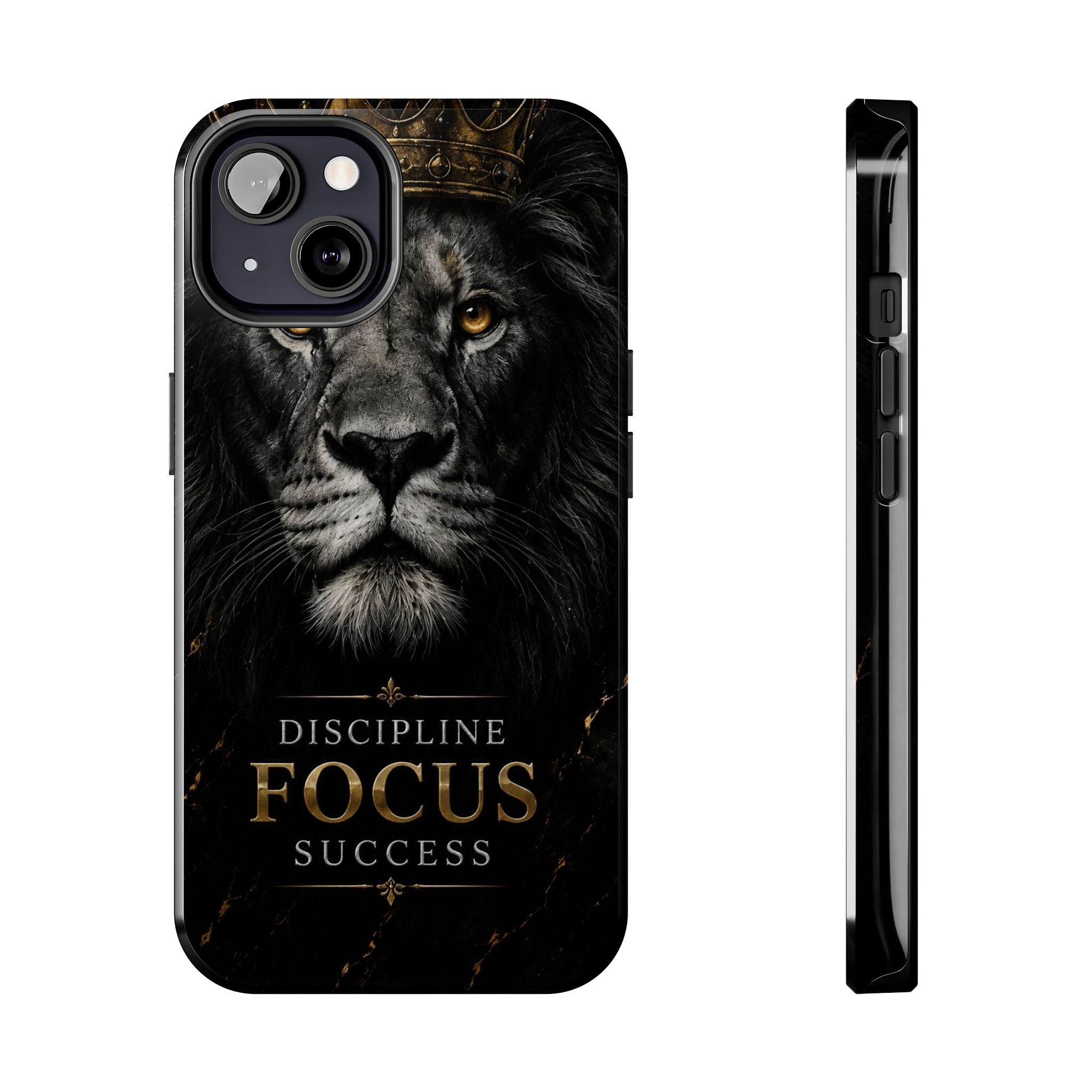 Lion 'Discipline Focus Success' Tough Phone Case