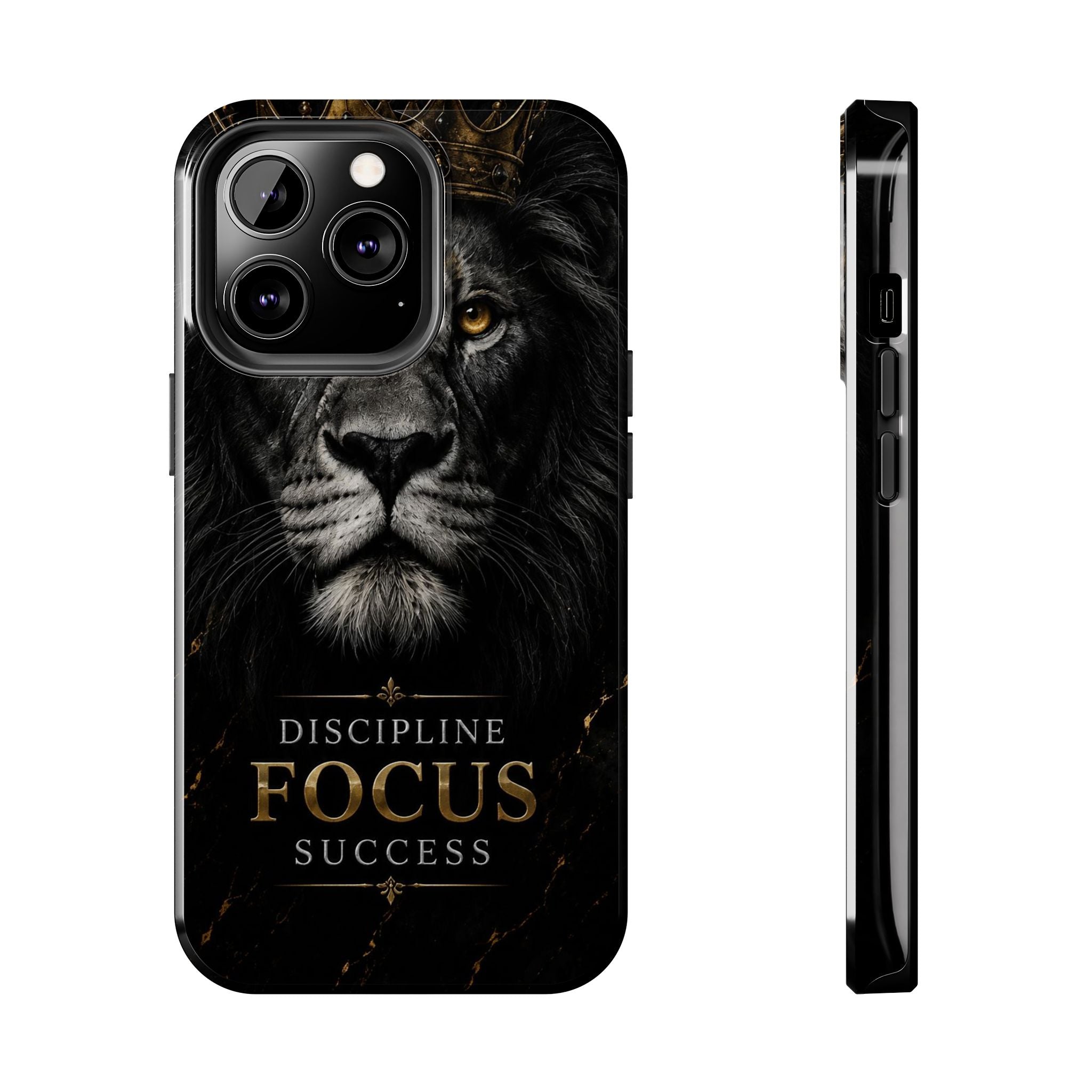 Lion 'Discipline Focus Success' Tough Phone Case