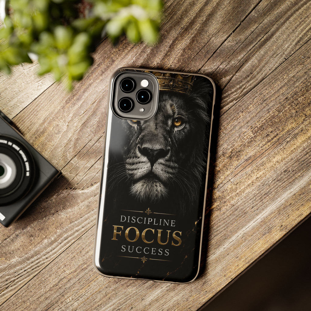 Lion 'Discipline Focus Success' Tough Phone Case