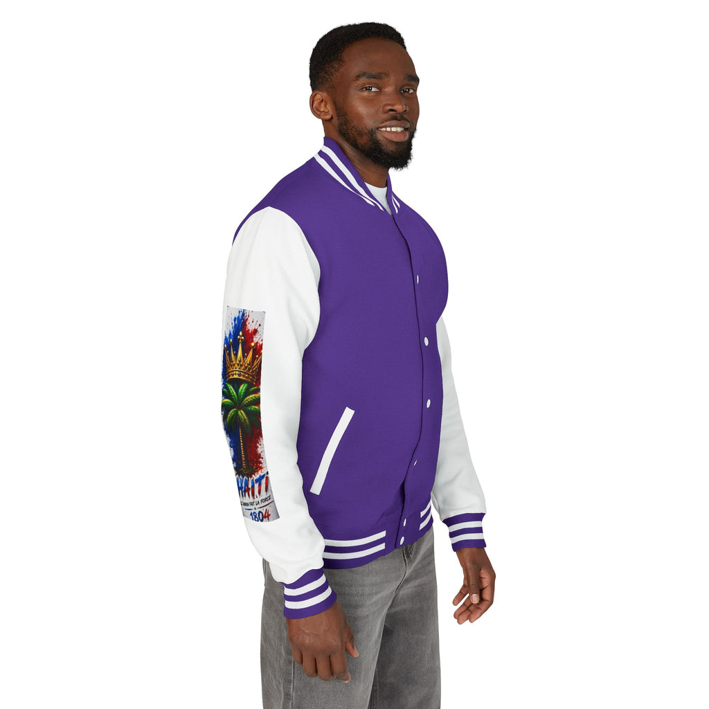 Letterman Jacket — Haiti Map & Flag 1804 Vintage Varsity Jacket