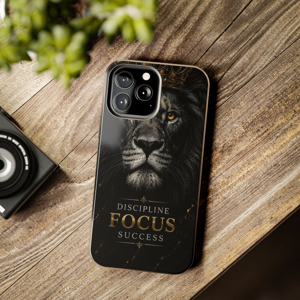 Lion 'Discipline Focus Success' Tough Phone Case