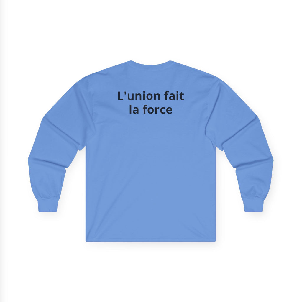Haiti 1804 Long Sleeve Tee — "L'union fait la force" Flag Tribute Shirt