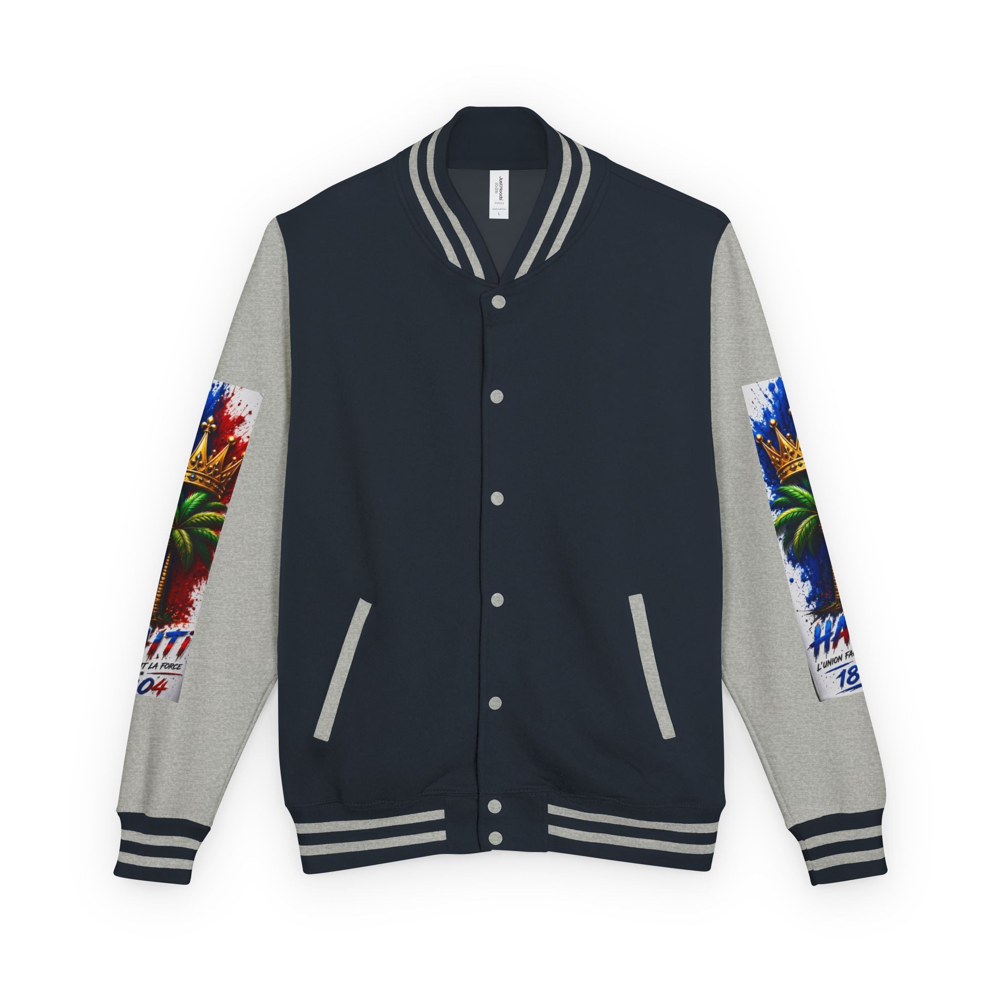 Letterman Jacket — Haiti Map & Flag 1804 Vintage Varsity Jacket
