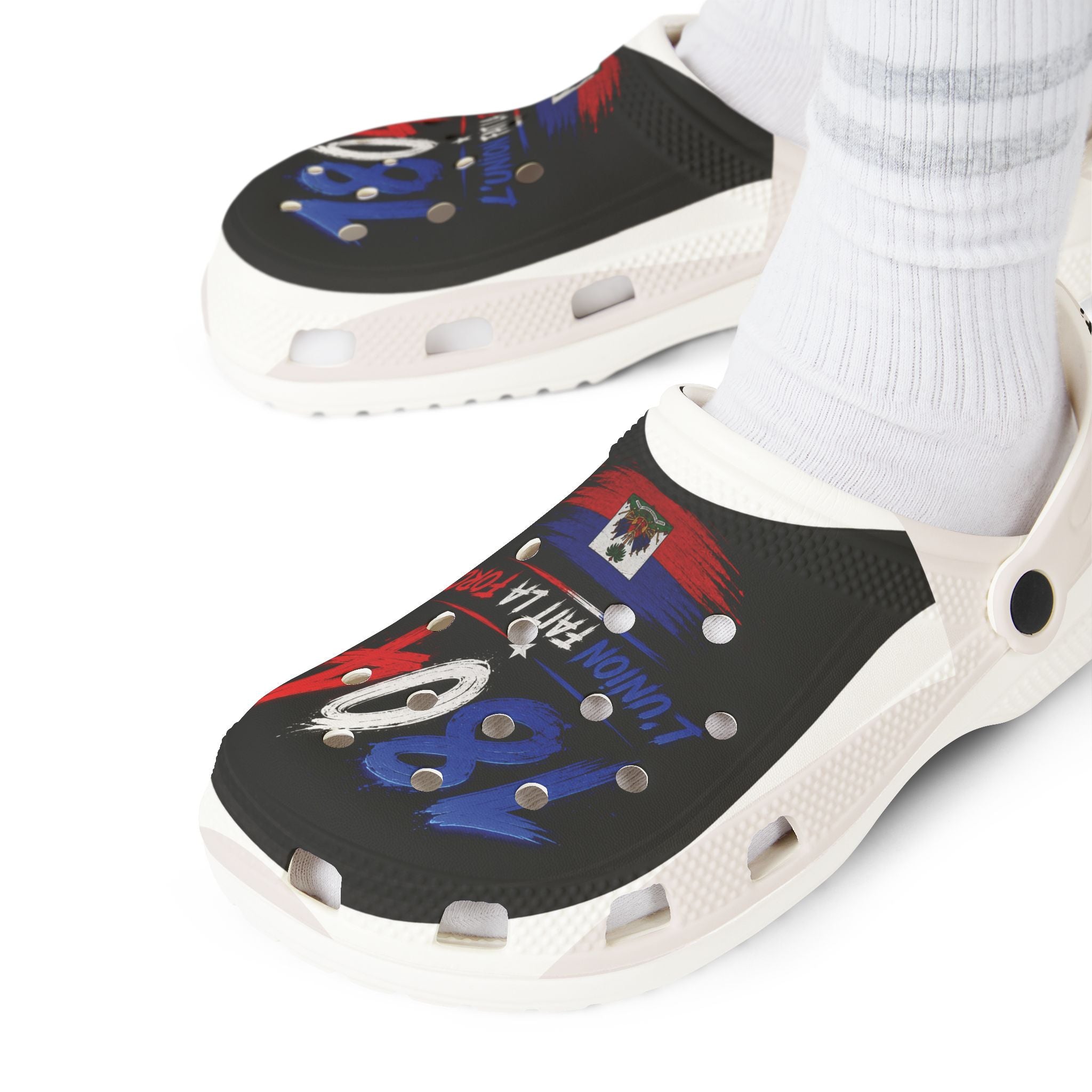 Haitian Pride EVA Foam Clogs — “1804 L’Union Fait La Force”