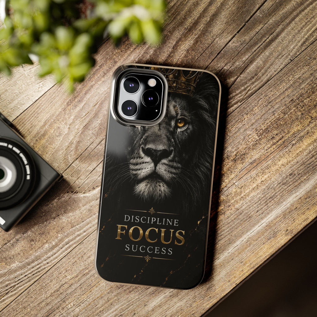 Lion 'Discipline Focus Success' Tough Phone Case
