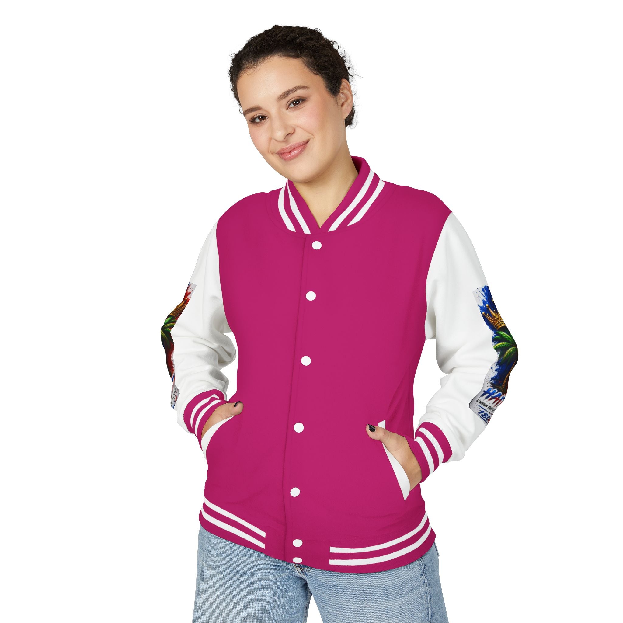 Letterman Jacket — Haiti Map & Flag 1804 Vintage Varsity Jacket