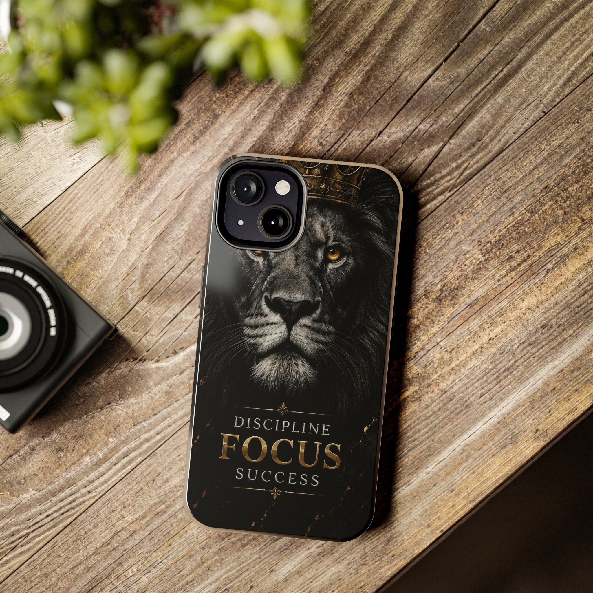 Lion 'Discipline Focus Success' Tough Phone Case