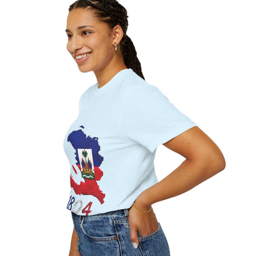 Haiti Map T-Shirt with 1804 Flag Design — Haitian Pride Tee
