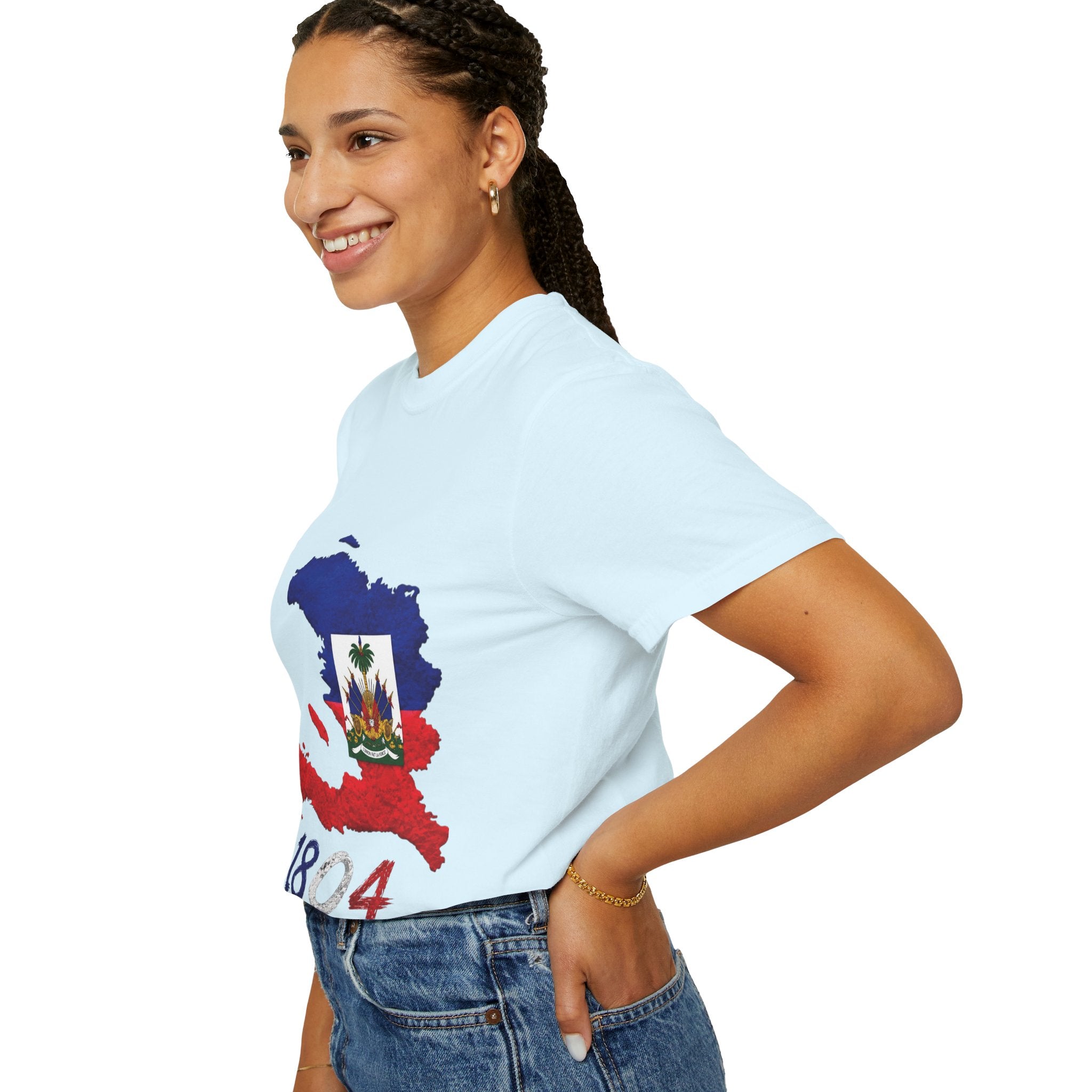 Haiti Map T-Shirt with 1804 Flag Design — Haitian Pride Tee