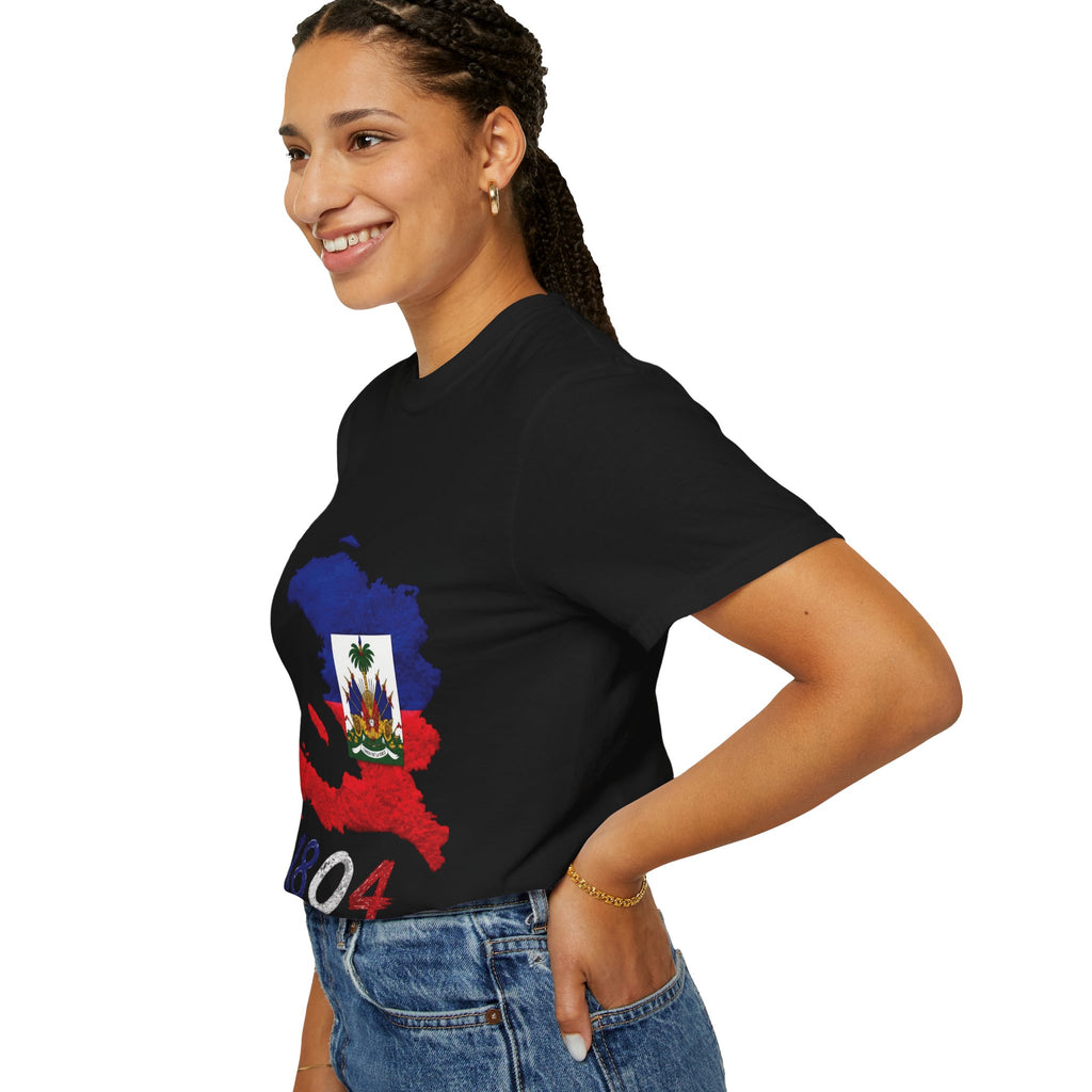 Haiti Map T-Shirt with 1804 Flag Design — Haitian Pride Tee