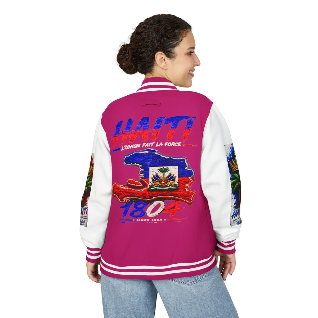 Letterman Jacket — Haiti Map & Flag 1804 Vintage Varsity Jacket